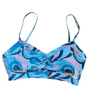 NWOT Mott 50 x Maisonette Chloe Bikini Top Elizabeth Rachel Print Size Small